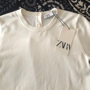 Zara white spring sweater